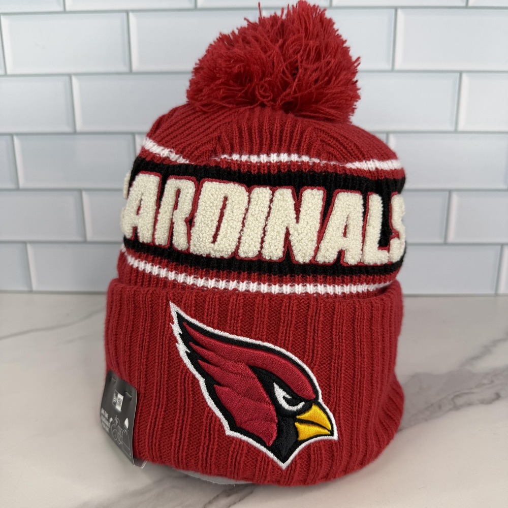 Arizona Cardinals Hat Beanie Knit Pom Mens One Size Red NFL Football New Era